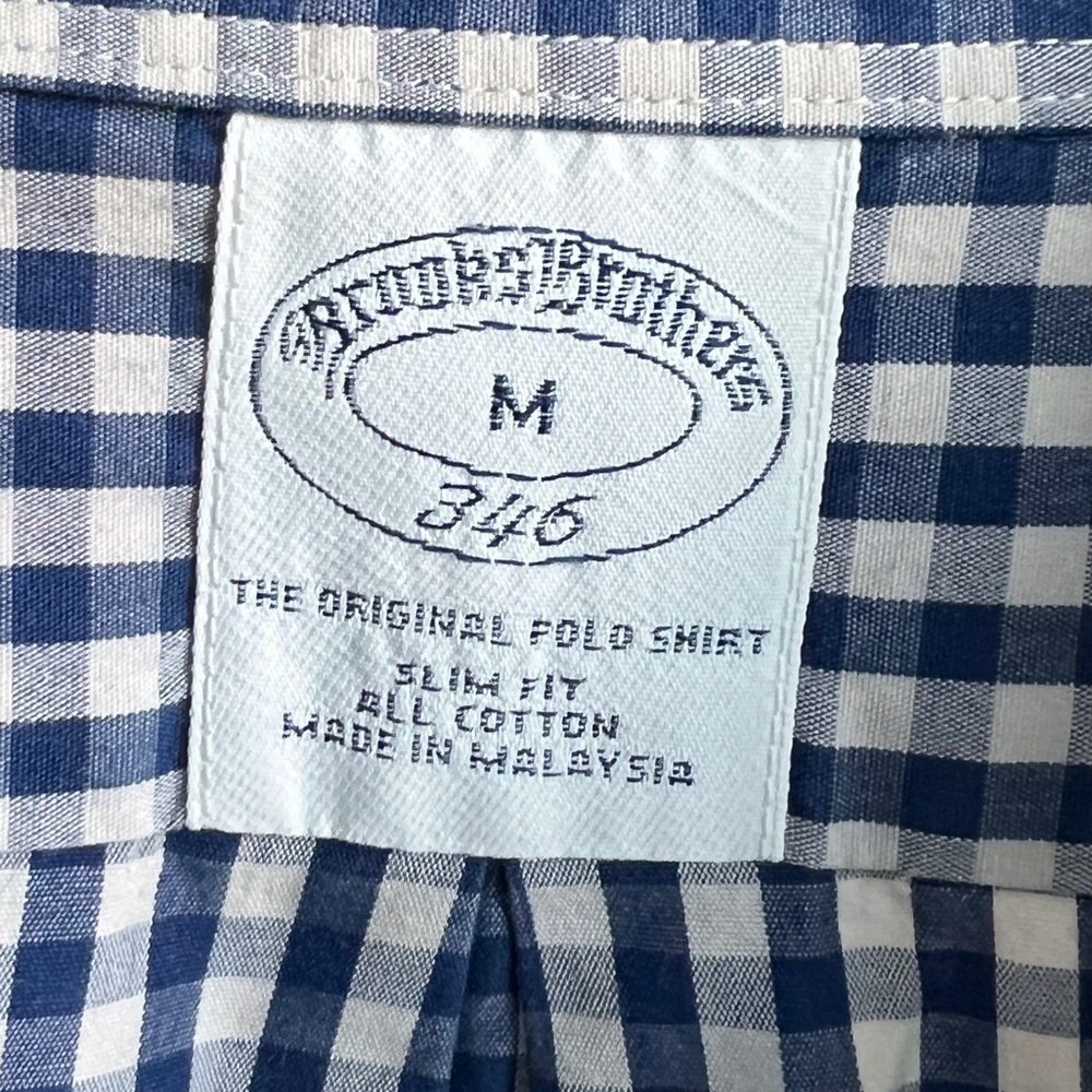 Brooks Brothers Men Long Sleeve Button Up Blue White Plaid Shirt - Picture 2 of 2